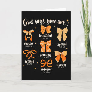 Cartão Deus Diz Que Você É Bíblico Cristão Coquette Bow T