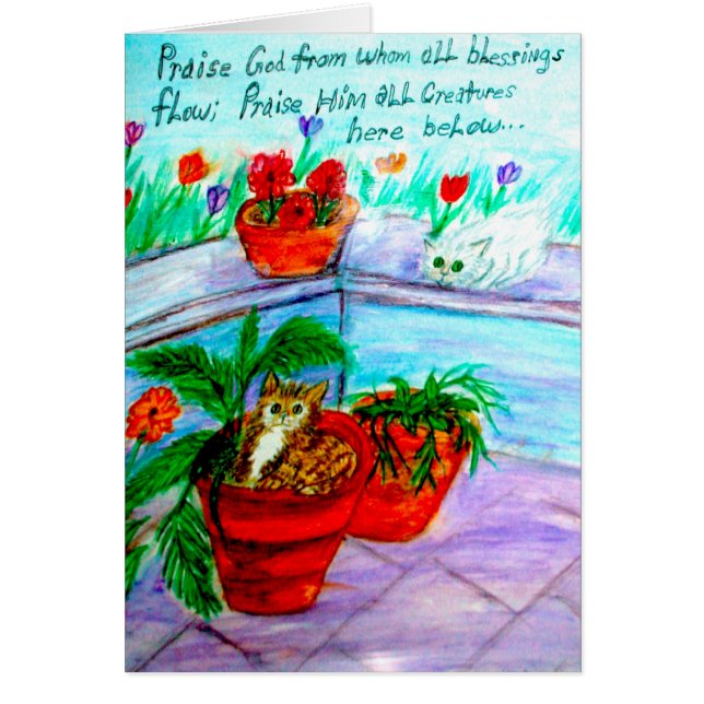 Cartão Deus do elogio de quem todas as bênçãos fluem (Frente)