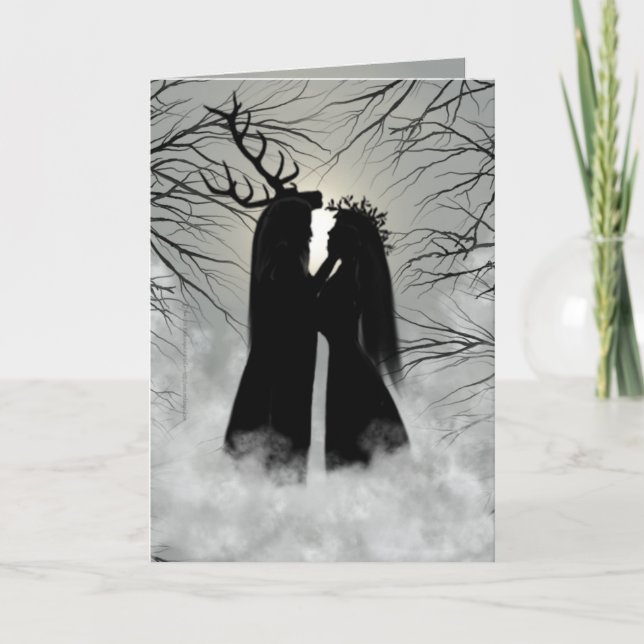 Cartão Deus e deusa do solstício de inverno (Frente)