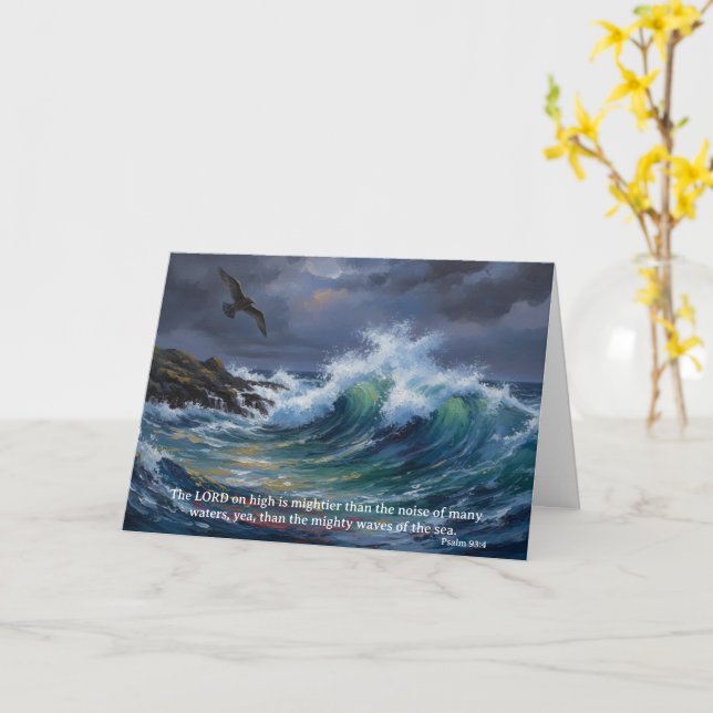 Cartão Deus é Mais Poderoso que o Mar: Salmo 93:4 (Flor Amarela)