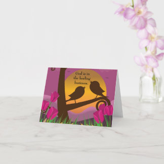 Cartão Deus Está No Biz Da Cura Dobrado.