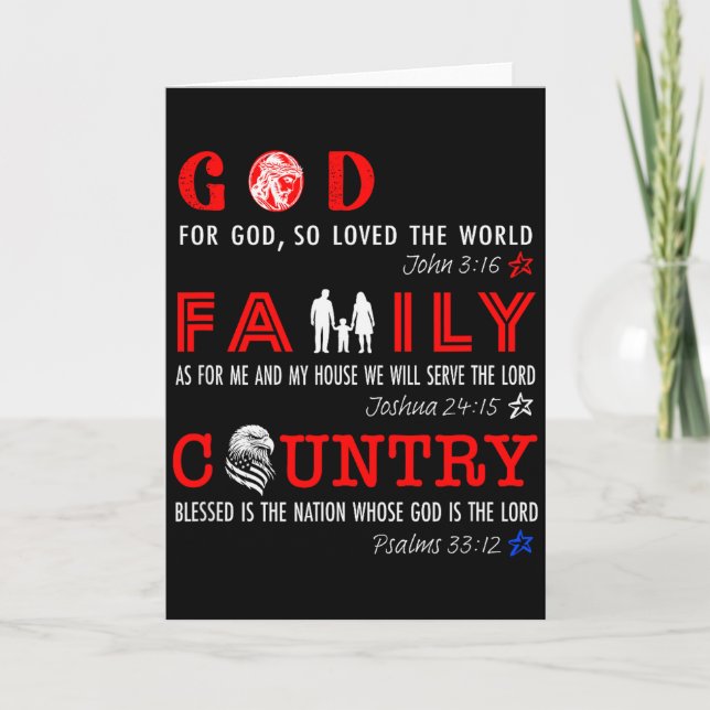 Cartão Deus Família País  (Frente)