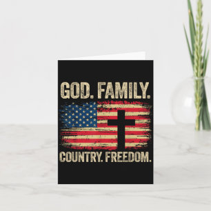 Cartão Deus Família País Liberdade Bandeira dos EUA Cruz