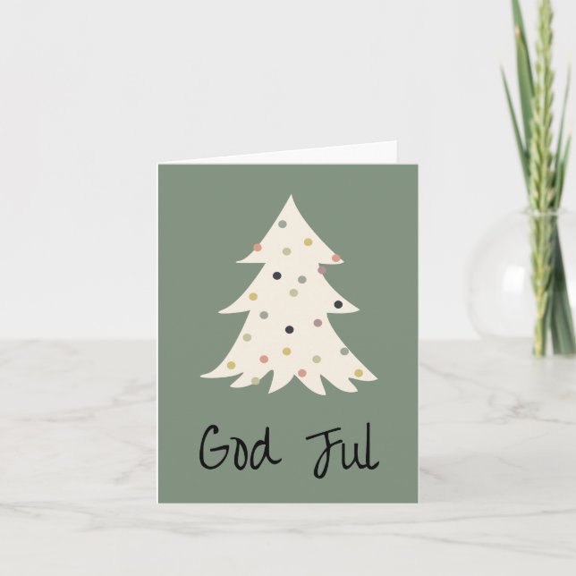 Cartão Deus Jul, Natal Norueguês (Frente)