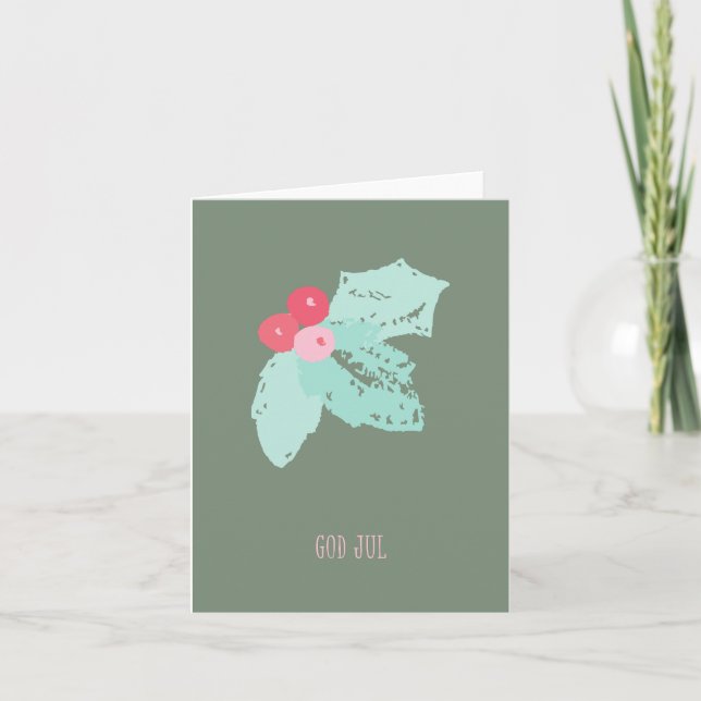 Cartão Deus Jul, Natal Norueguês (Frente)