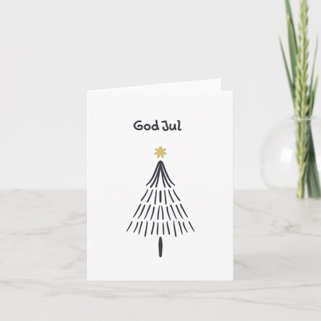 Cartão Deus Jul, Natal Norueguês (Frente)