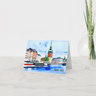 Cartão Deus Jul, Natal Sueco