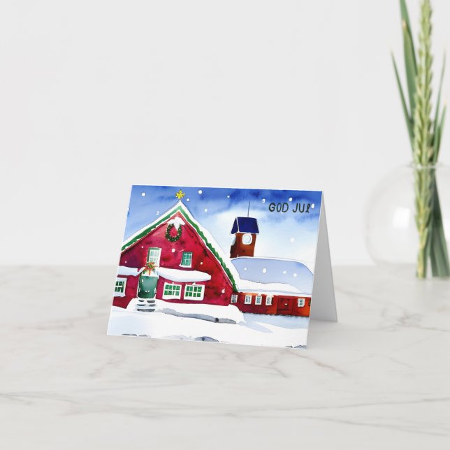 Cartão Deus Jul, Natal Sueco (Frente)