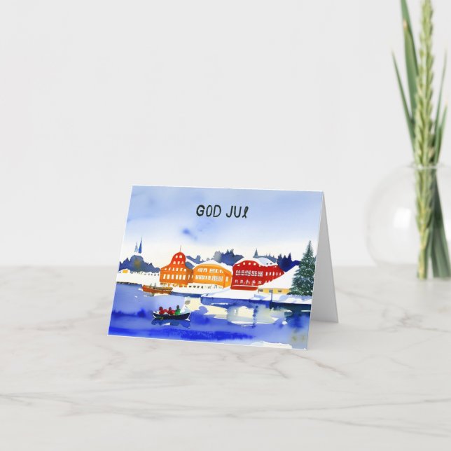 Cartão Deus Jul, Natal Sueco (Frente)