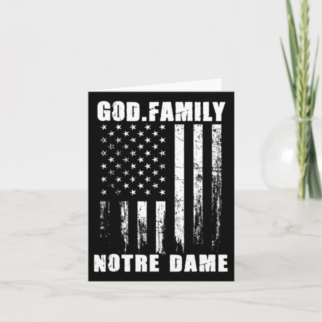 Cartão Deus Primeiro Família Segundo Depois Notre Dame Us (Frente)