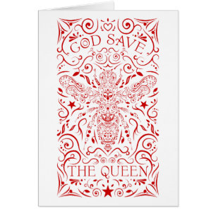 Cartão deus salve a abelha rainha