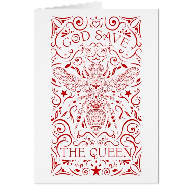 Cartão deus salve a abelha rainha (Frente)