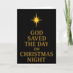 Cartão Deus Salvou O Dia Noite De Natal Fé Cristã