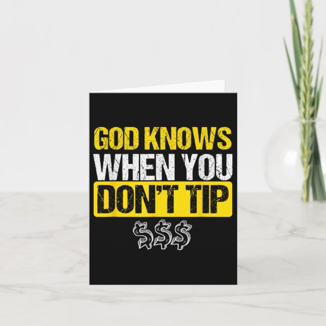 Cartão Deus White Tip Barman Garçom Pub Gift (Frente)