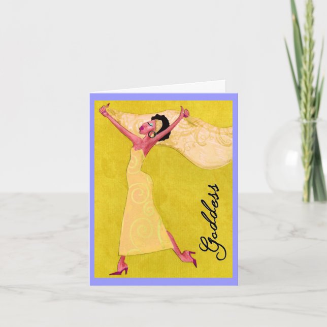 Cartão "Deusa" afro-americana (Frente)