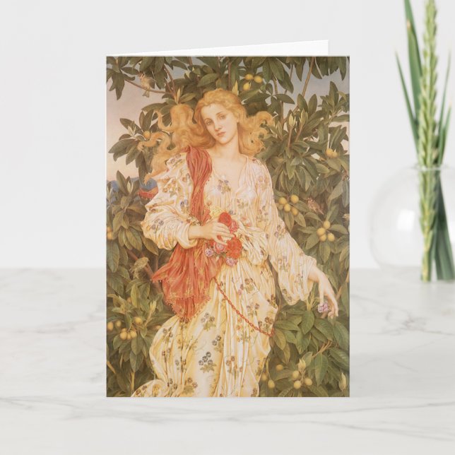 Cartão Deusa de Blossoms e Flores, Flora por Morgan (Frente)