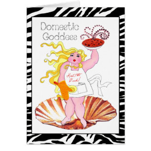 Cartão "Deusa doméstica" - beije o cozinheiro!