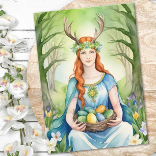 Cartão Deusa Ostara Sabbat do Equinócio da Primavera Feri