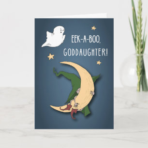 Cartão Deusa Primeiro Halloween Bebê Peek A Bruxa Boo
