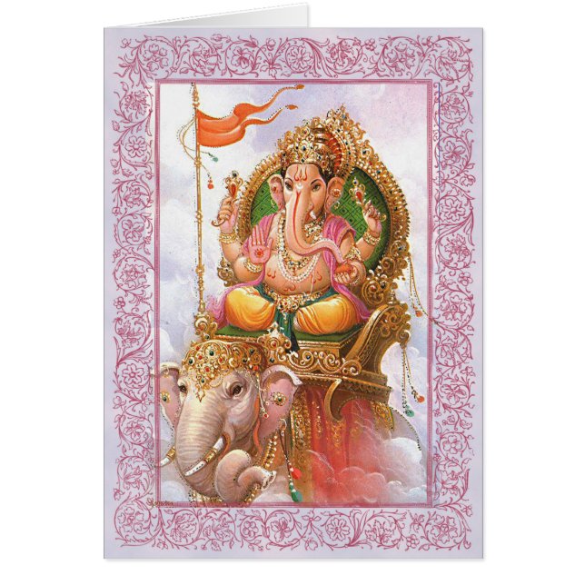 Cartão Deuses Indianos/Ganesha - Notecard (Frente)