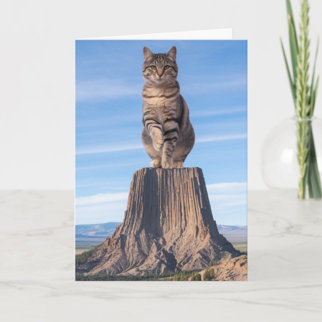 Cartão Devil's Tower Tabby (Frente)
