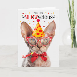 Cartão Devon Rex Cat MEOWvelous Aniversário
