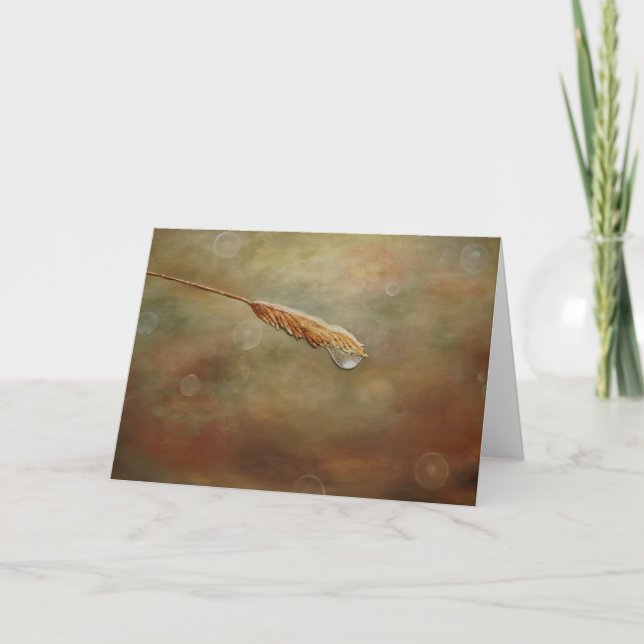 Cartão Dew Drop Greeting Card do artista Alison Galvan (Frente)