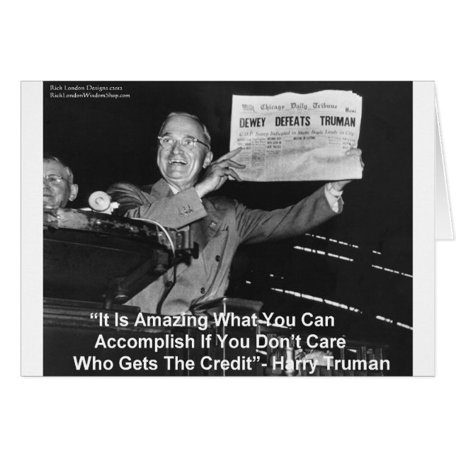 Cartão Dewey Beats Truman Engraçado Oferece Botões De Cam (Frente Horizontal)