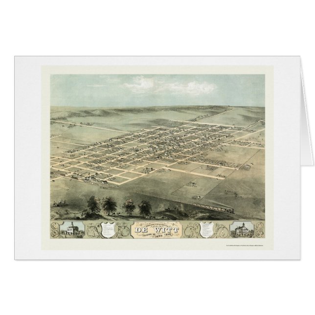 Cartão DeWitt, mapa panorâmico de IA - 1868 (Frente Horizontal)
