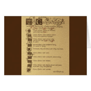 Cartão dez mandamentos