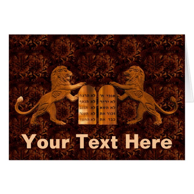 Cartão Dez Mandamentos e Leões (Frente Horizontal)