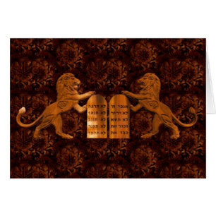 Cartão Dez Mandamentos e Leões