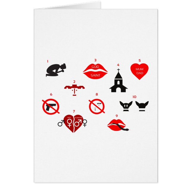 Cartão dez mandamentos modernos (Frente)