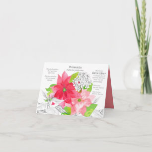 Cartão Dezembro Aniversário de Poinsettia Narciso Mês de 
