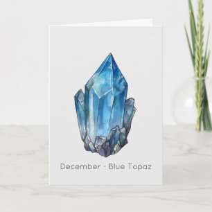 Cartão Dezembro de Birthstone Blue Topaz - Parabéns