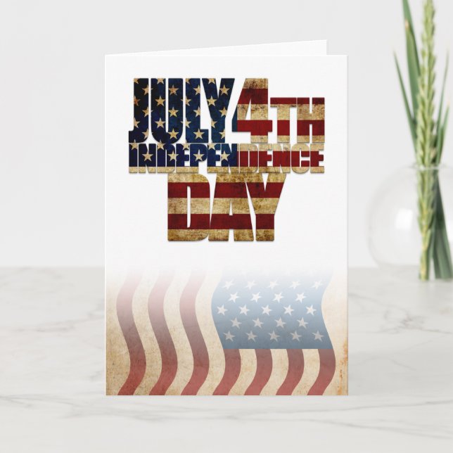 Cartão Dia 4 de julho da Independência nos EUA (Frente)