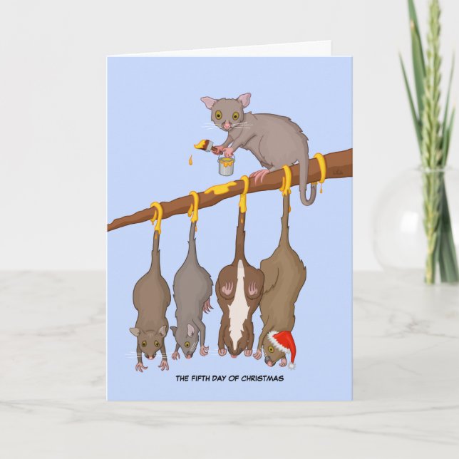 Cartão Dia 5 do Natal (5 Anéis Ouros) (Frente)