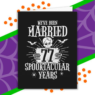 Cartão Dia 77 de Casamento de Halloween Spooktacular