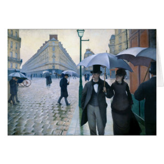 Cartão Dia chuvoso da rua de Paris por Gustave