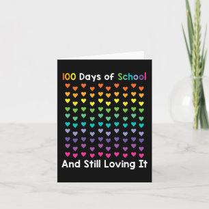 Cartão Dia Da Escola E Ainda Amo-Lo 100 Ouvidos Arco-Íris