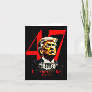 Cartão Dia da Inauguração 2025 Donald Trump 47.º Presiden