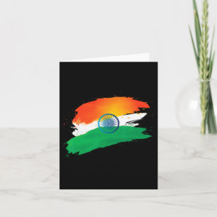 Cartão Dia da Independência 15 de Agosto Bandeira Indiana