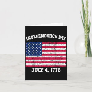Cartão Dia da Independência 4 de julho de 1776 Bandeira A