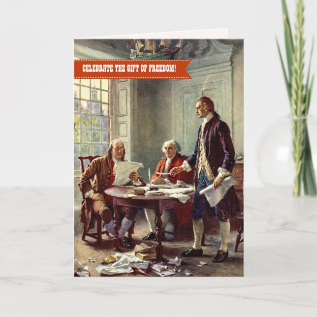 Cartão Dia da Independência, 4 de julho de Belas Artes (Frente)