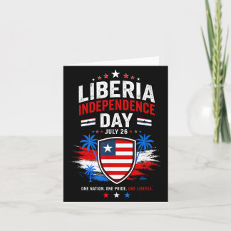 Cartão Dia da Independência da Libéria 26 de Julho Bandei