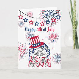 Cartão Dia da Independência de 4 de Julho Águia Americana