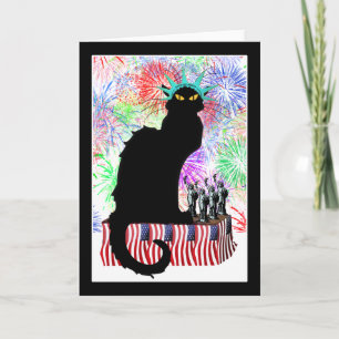 Cartão Dia da Independência do Chat Noir USA