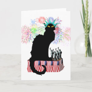 Cartão Dia da Independência do Chat Noir USA