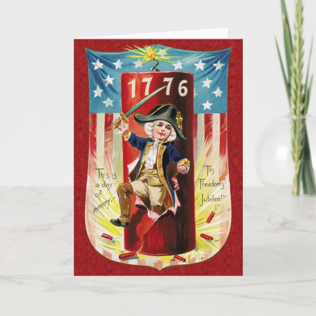 Cartão Dia da Independência do Vintage (Frente)