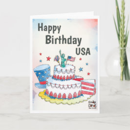 Cartão Dia da Independência dos EUA - Bolo